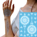 Non-Reusable White Henna Lace Stickers 