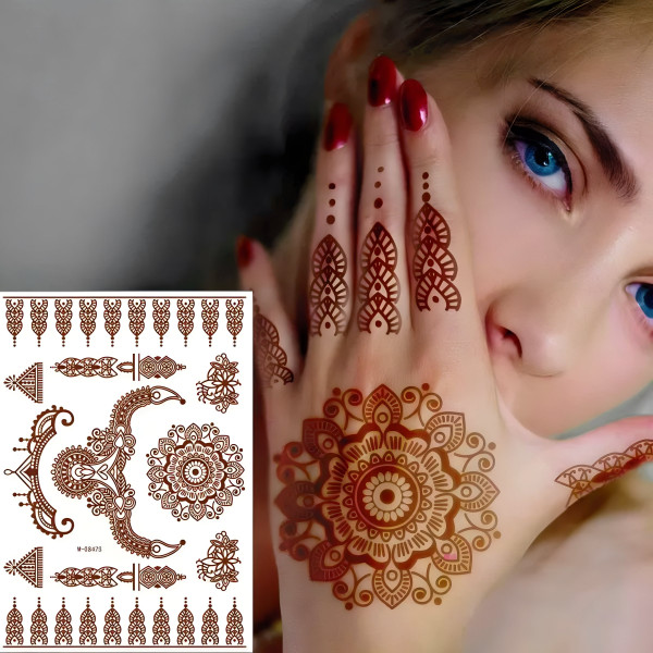 Non-Reusable Mehndi Henna Printed Stickers 