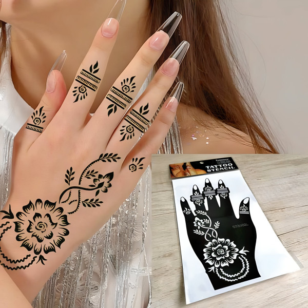 Small Hands Tattoo Stencil Pair