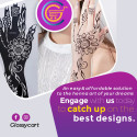 Big Hands Henna Tattoo Stencil Pair