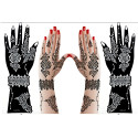 Big Hands Henna Tattoo Stencil Pair