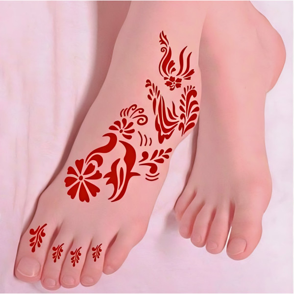 Feet Henna Stickers and Stencils 